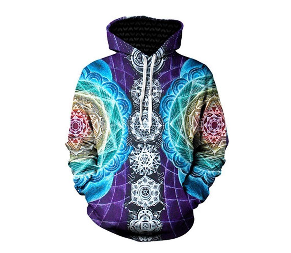 Unisex Psychedelic Mandala Chakra Hoodie - Ganesha's Market