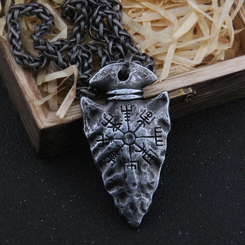 Alloy Triangle Rune Compass Compass Necklace - Ganesha's Market