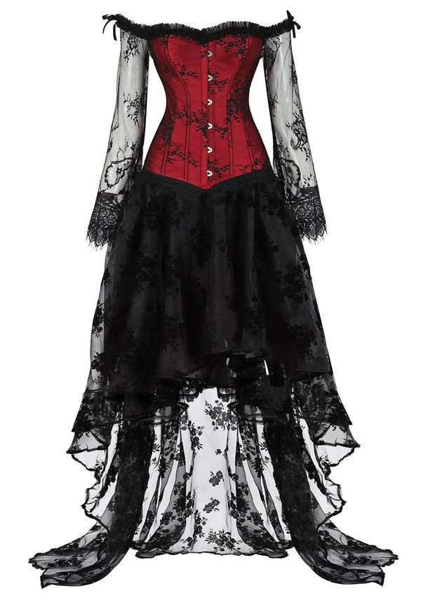 Victorian Gothic Corset Dress (Choose Color)(Plus Size Corsets Available) - Ganesha's Market
