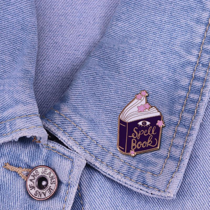 Wiccan Spell Book Enamel Pin Brooch - Ganesha's Market