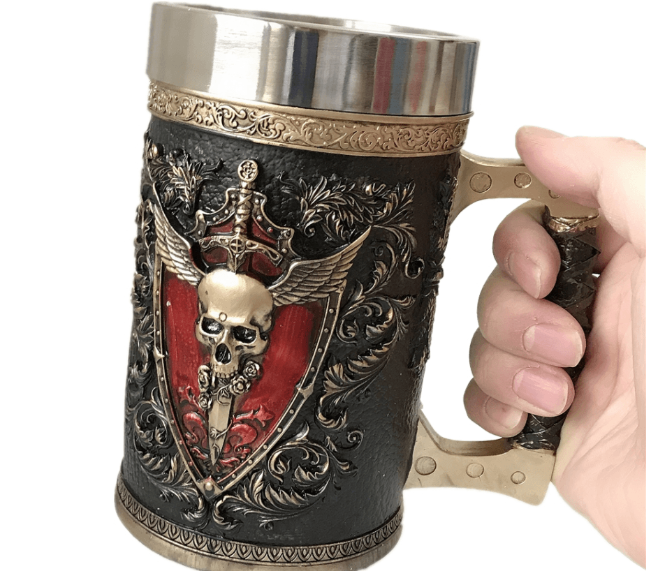 Winged Skull Stainless Steel Mug - Ganesha's Market