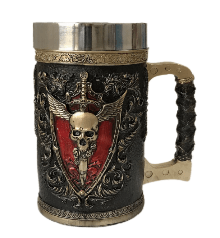 Winged Skull Stainless Steel Mug - Ganesha's Market