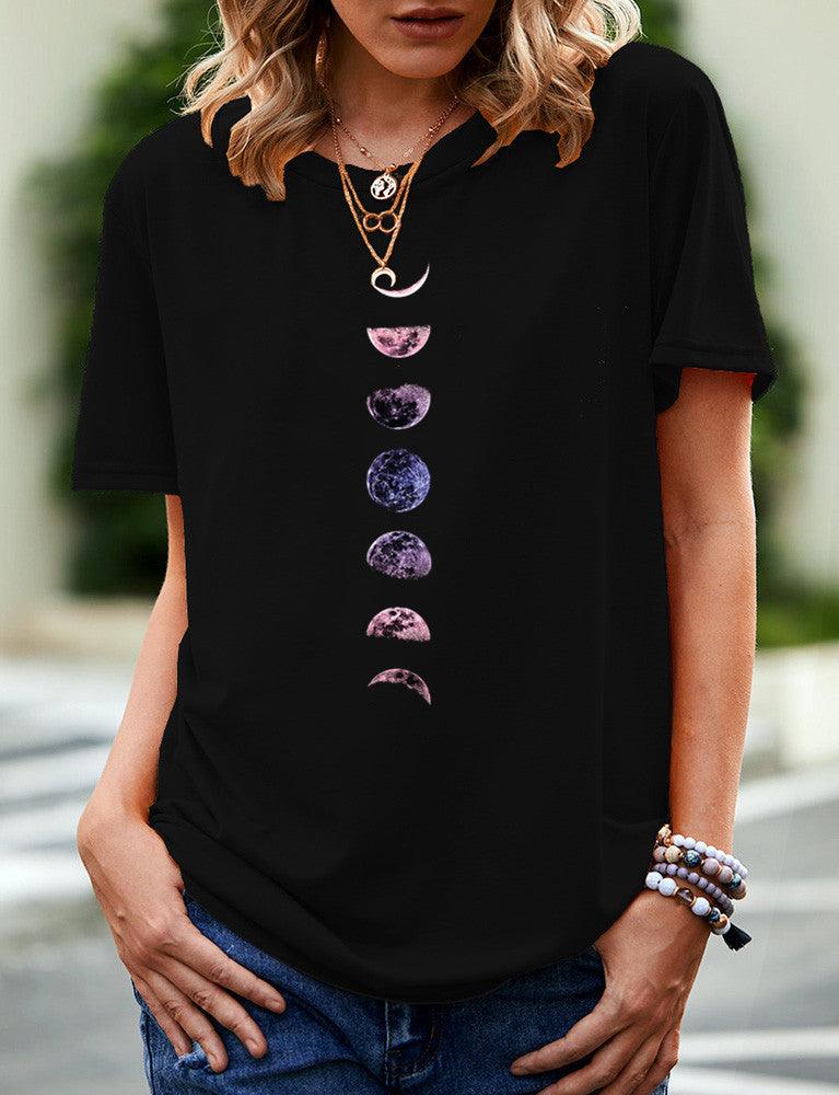 Women's Moon Phase Graphic Tee (Choose Style) - Ganesha's Market