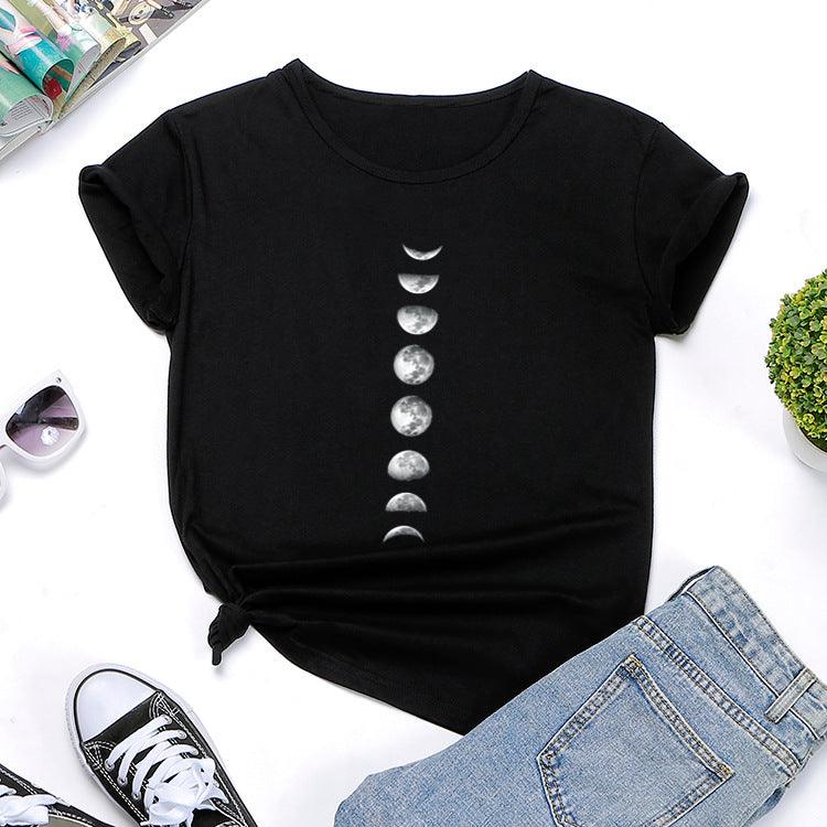 Women's Moon Phase Graphic Tee (Choose Style) - Ganesha's Market